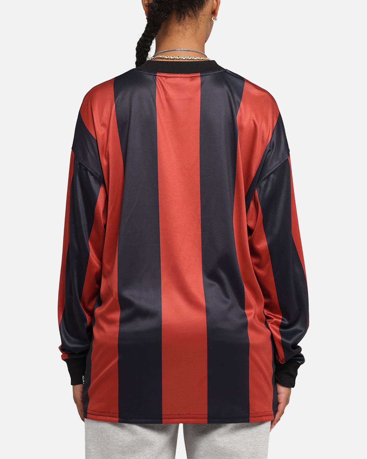 Carre Academy Oversized Long Sleeve T-Shirt Red/Black Style001