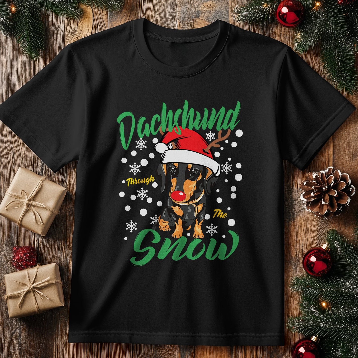 Dachshund Snow Xmas t-shirt -