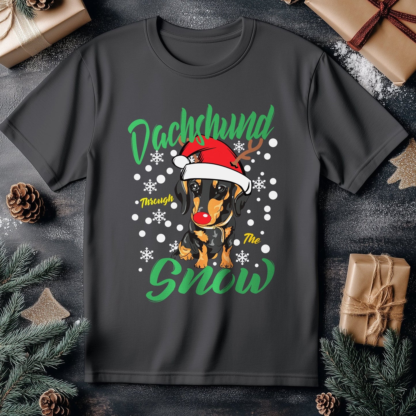 Dachshund Snow Xmas t-shirt -
