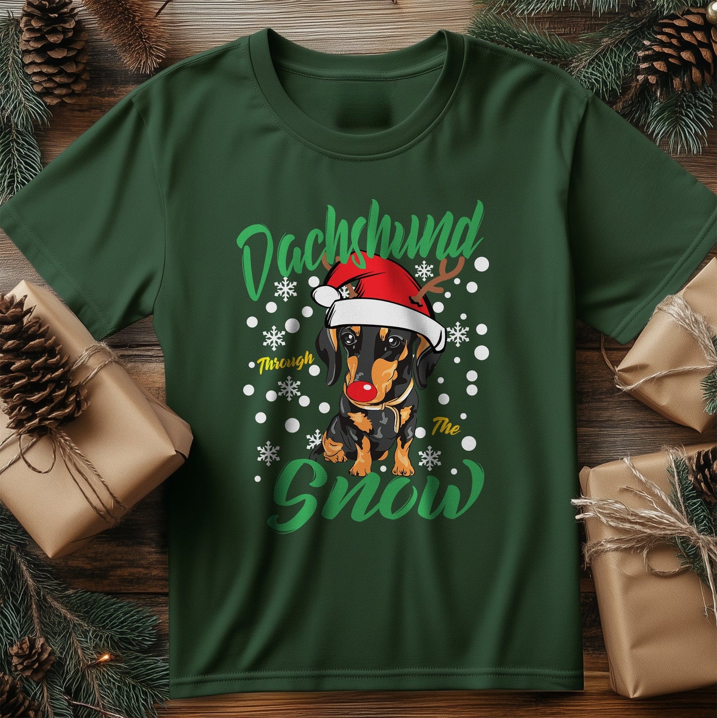 Dachshund Snow Xmas t-shirt -