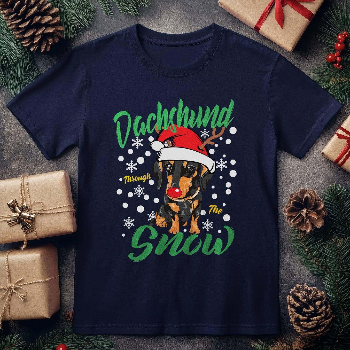 Dachshund Snow Xmas t-shirt -
