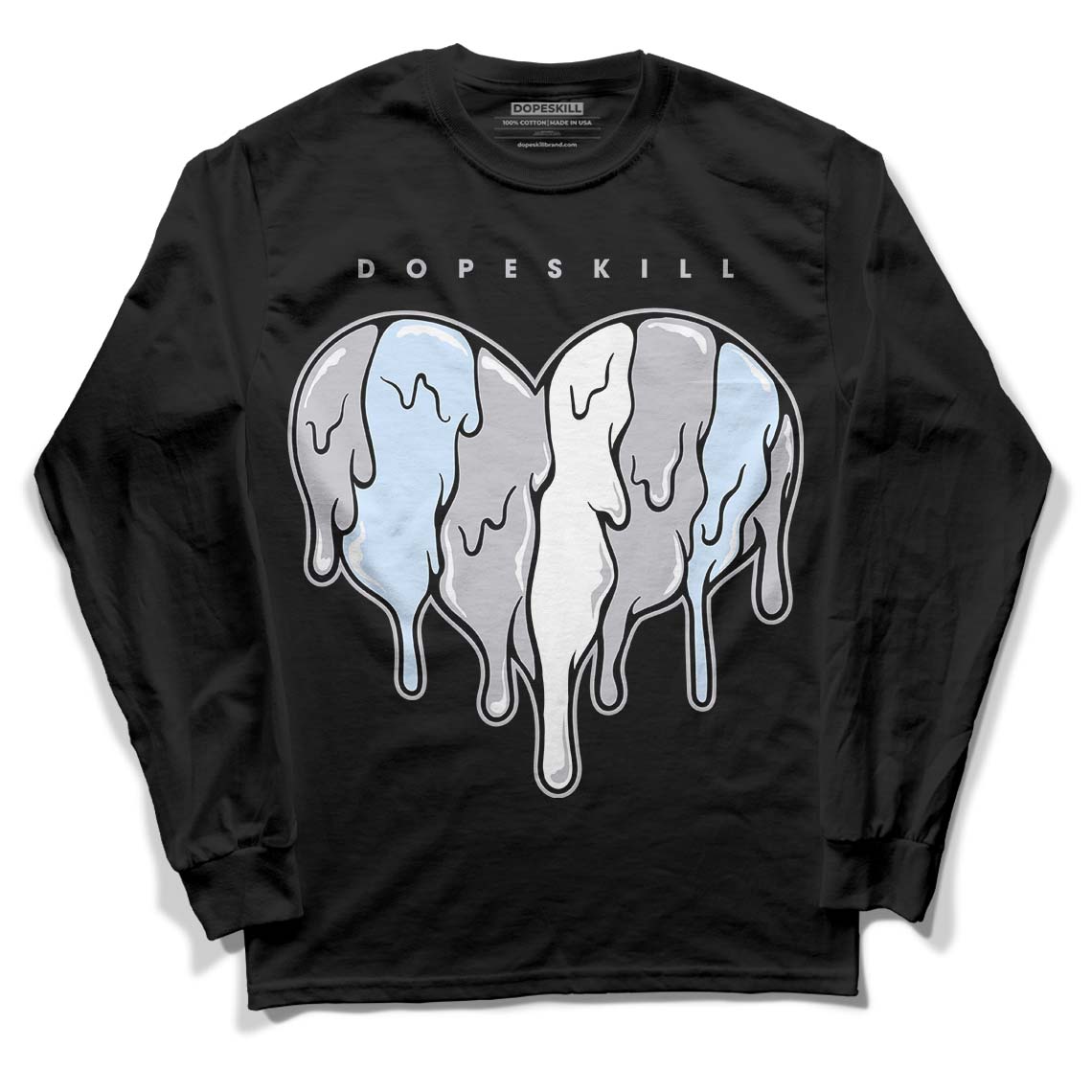 Cement Grey 11s DopeSkill Long Sleeve T-Shirt Slime Drip Heart Graphic