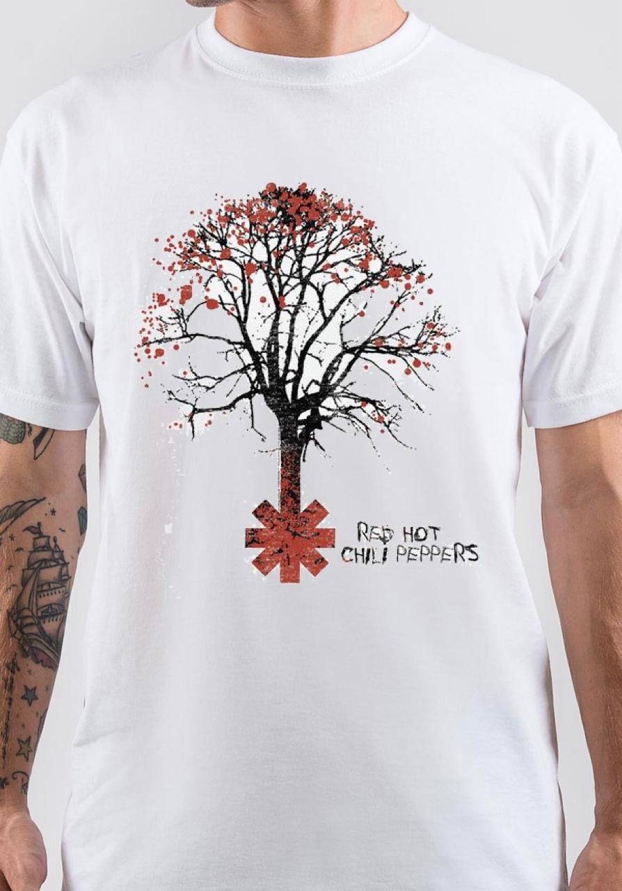 Red Hot Chilli Pepper Band White T-Shirt