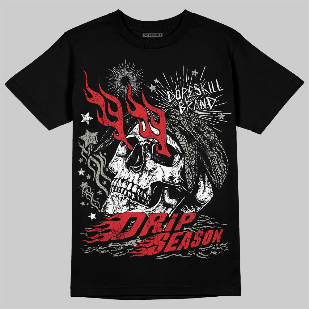 Fire Red 3s DopeSkill T-Shirt Drip Season Graphic
