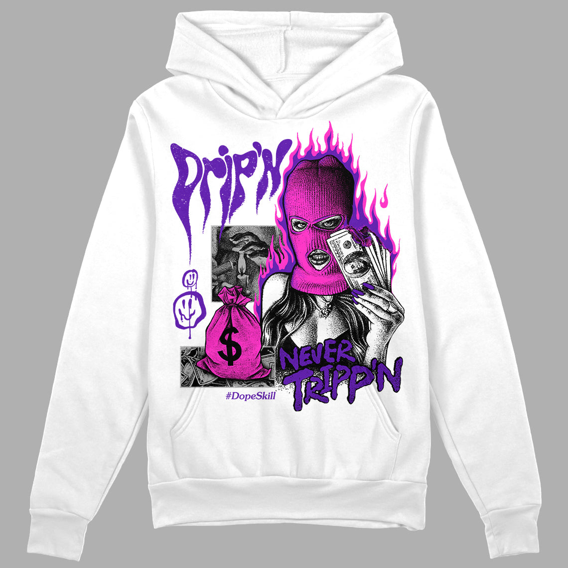 Court Purple 13s DopeSkill Hoodie Sweatshirt Drip'n Never Tripp'n Graphic