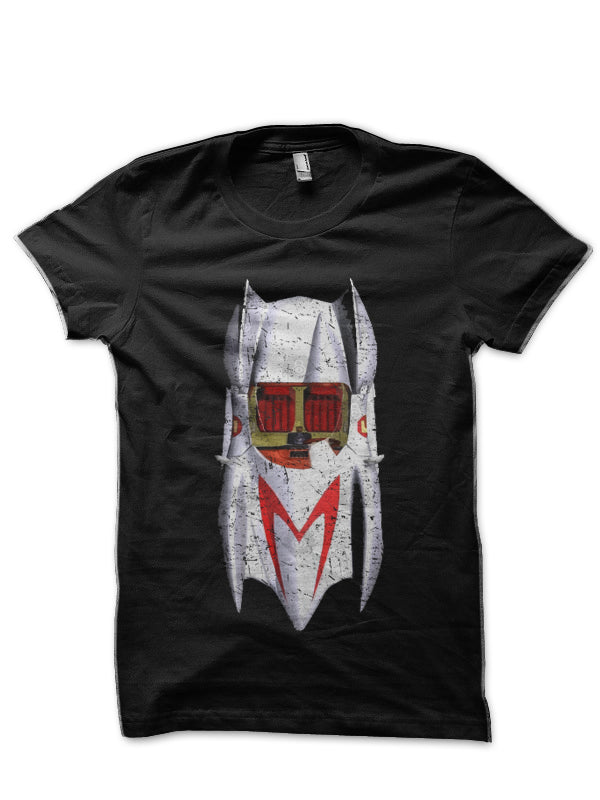 Mach 5 Car Top – Vintage Retro DistressedSpeed Racer – Black T-Shirt