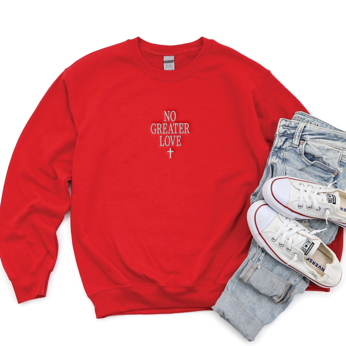 Embroidered No Greater Love Sweatshirt