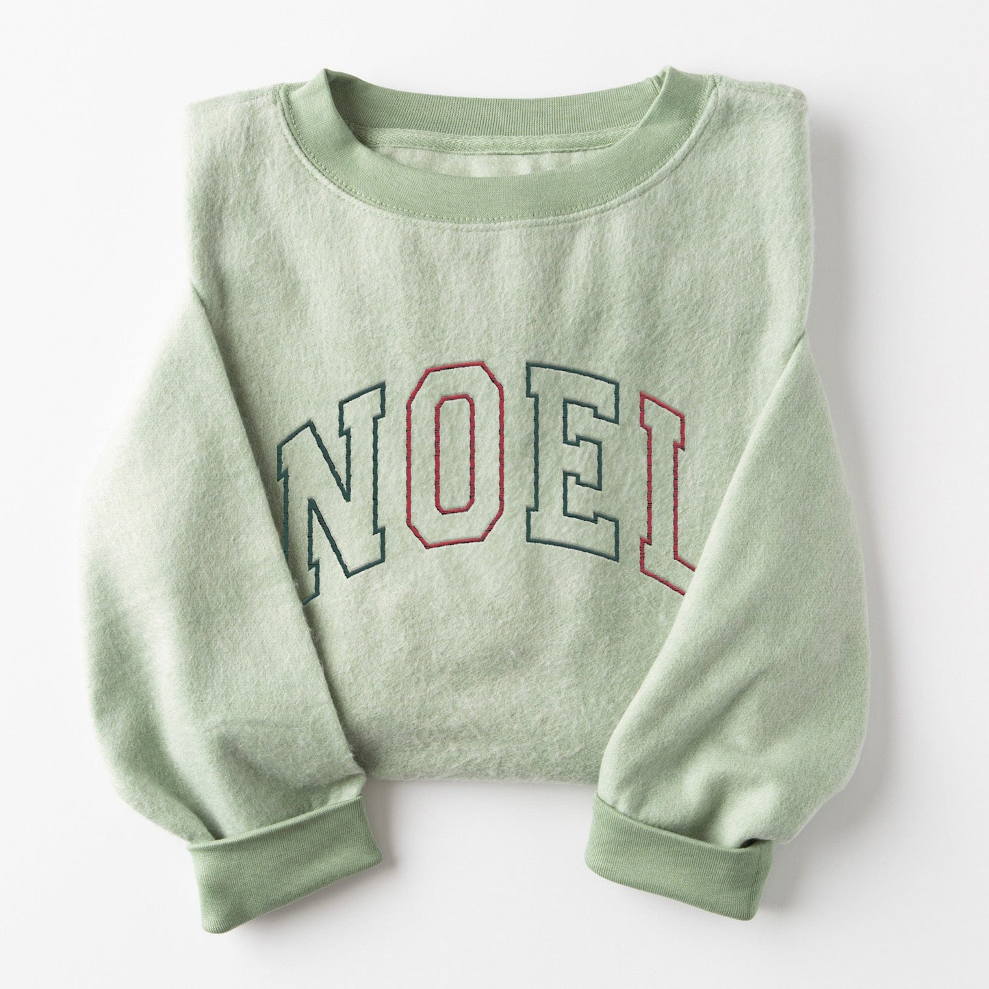 Embroidered Noel Varsity Fuzzy Sweatshirt - 10