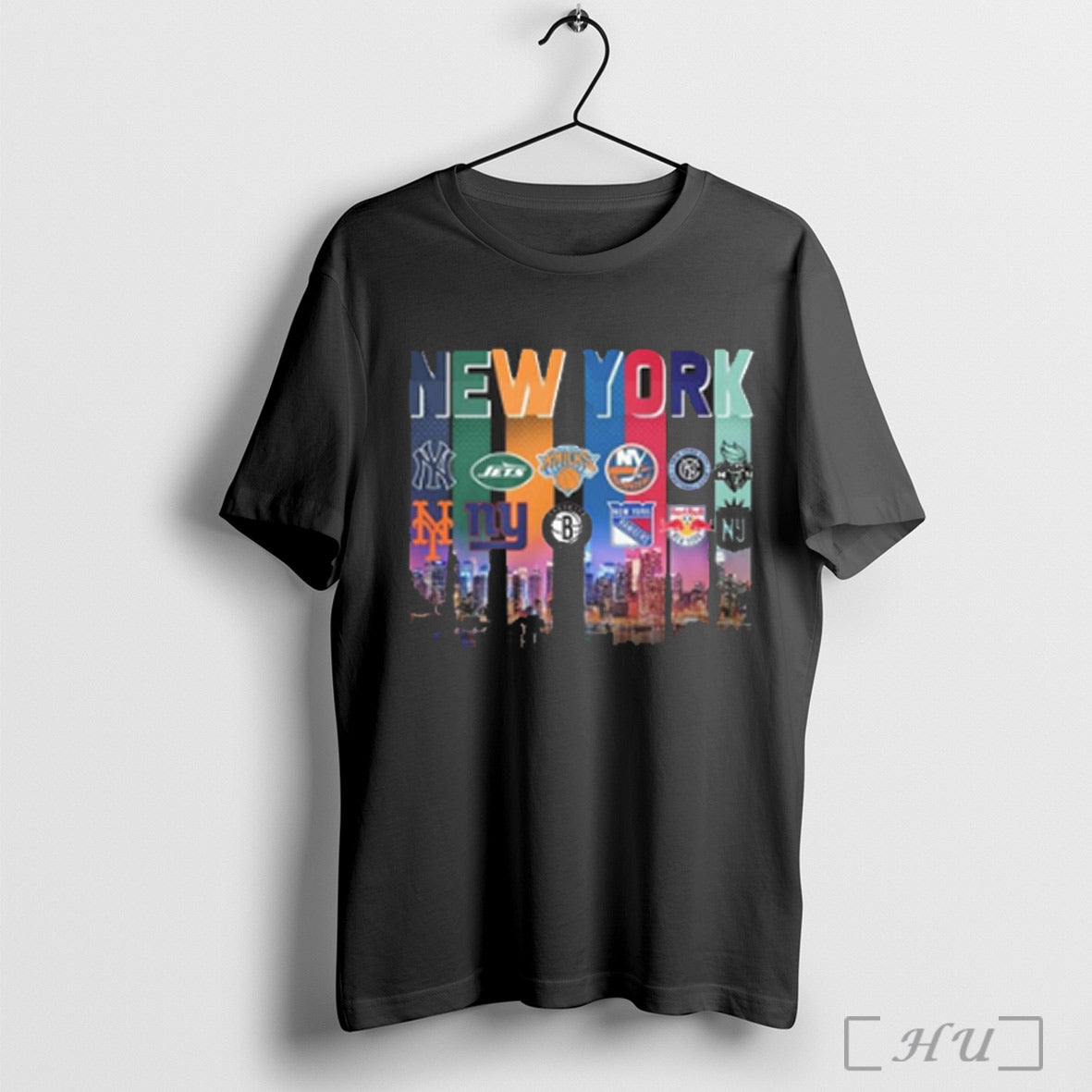 Trending New York City Sports Team Skyline Yankees Jets Knicks Rangers Red Bull And Liberty 2025 T Shirt Sweatshirt