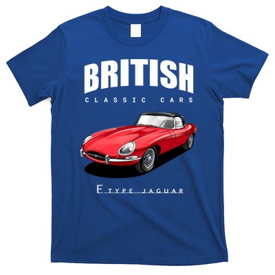Classic British Red Etype Jaguar Convertible Sports Car Gift T-Shirt