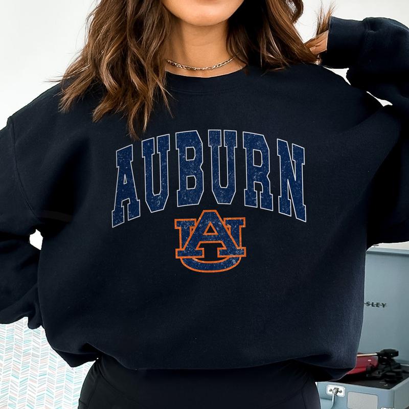 Auburn Tigers Vintage Football NCAA Trendy Sweatshirt, Auburn University Unisex Football NCAA Shirt, Gift For Men, Gift For Girls, Crewneck, Cotton, S