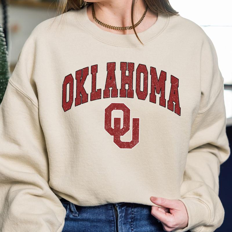 Oklahoma Sooners Vintage Football NCAA Trendy Sweatshirt, University of Oklahoma Unisex Football NCAA Shirt, Gift For Men, Gift For Girls, Crewneck, C