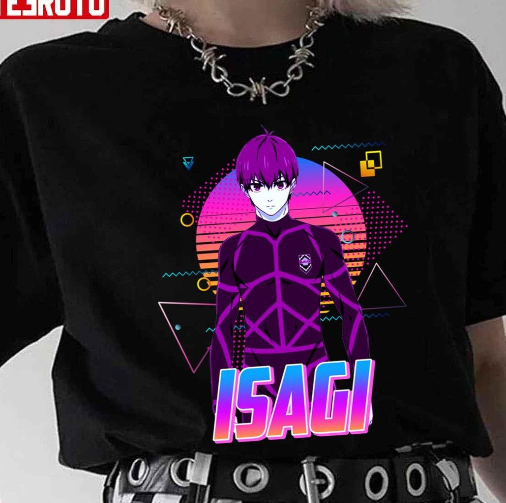 Neon Isagi Yoichi Retro Art Blue Lock Unisex T-Shirt