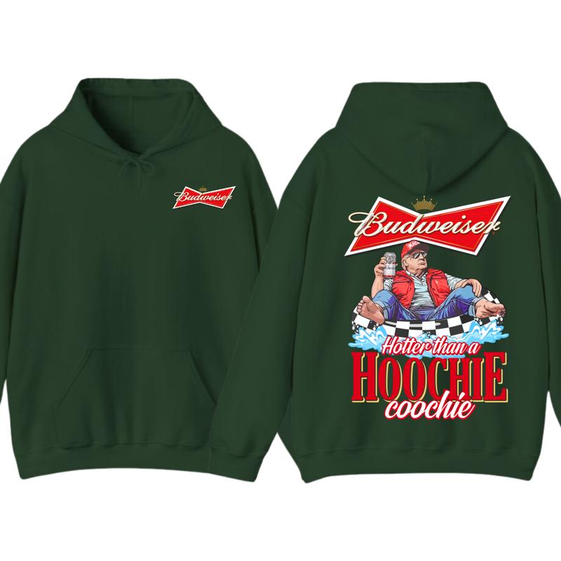 Budweiserr, Beer, Budweiser Hotter than a Hoochie Coochie Beer 2 Sides Hoodie, For Men, For Women