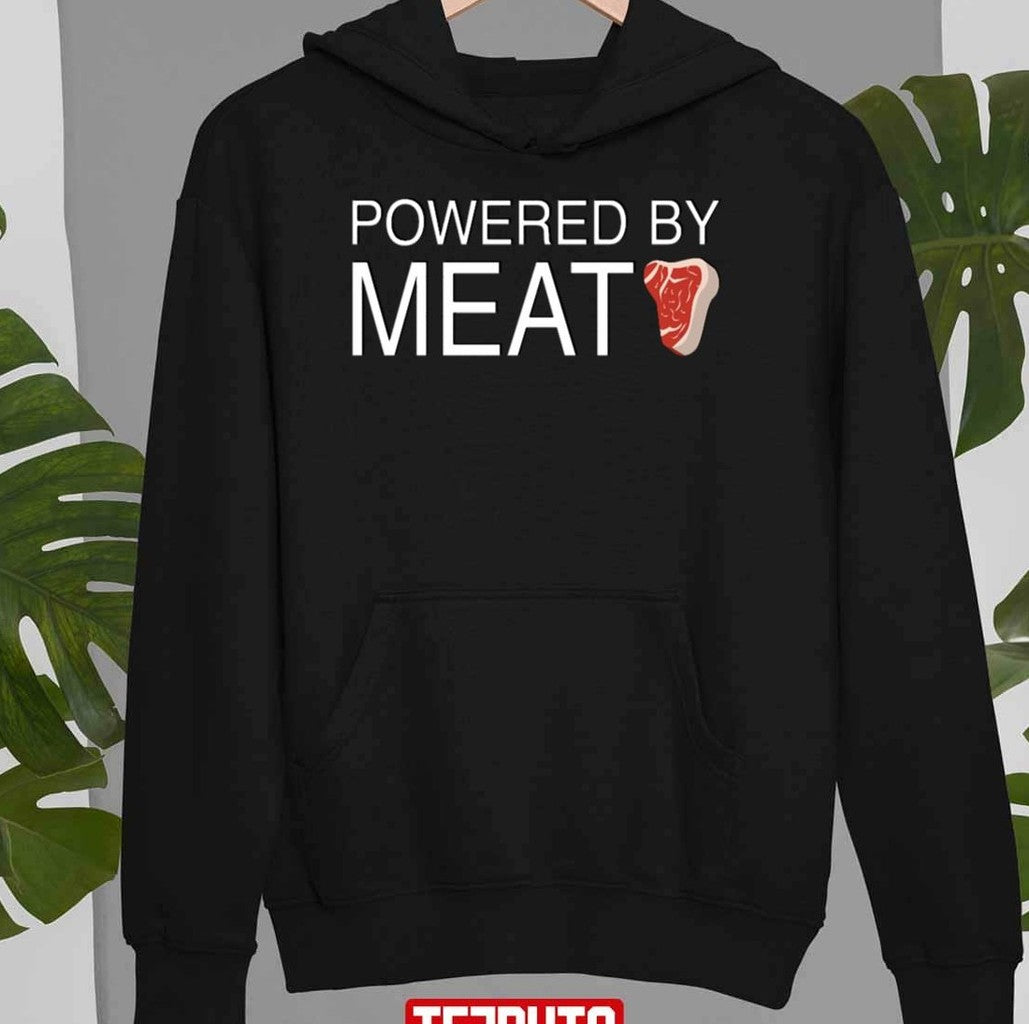 Powered By Meat Keto Carnivore Diet Graphic Unisex T-Shirt