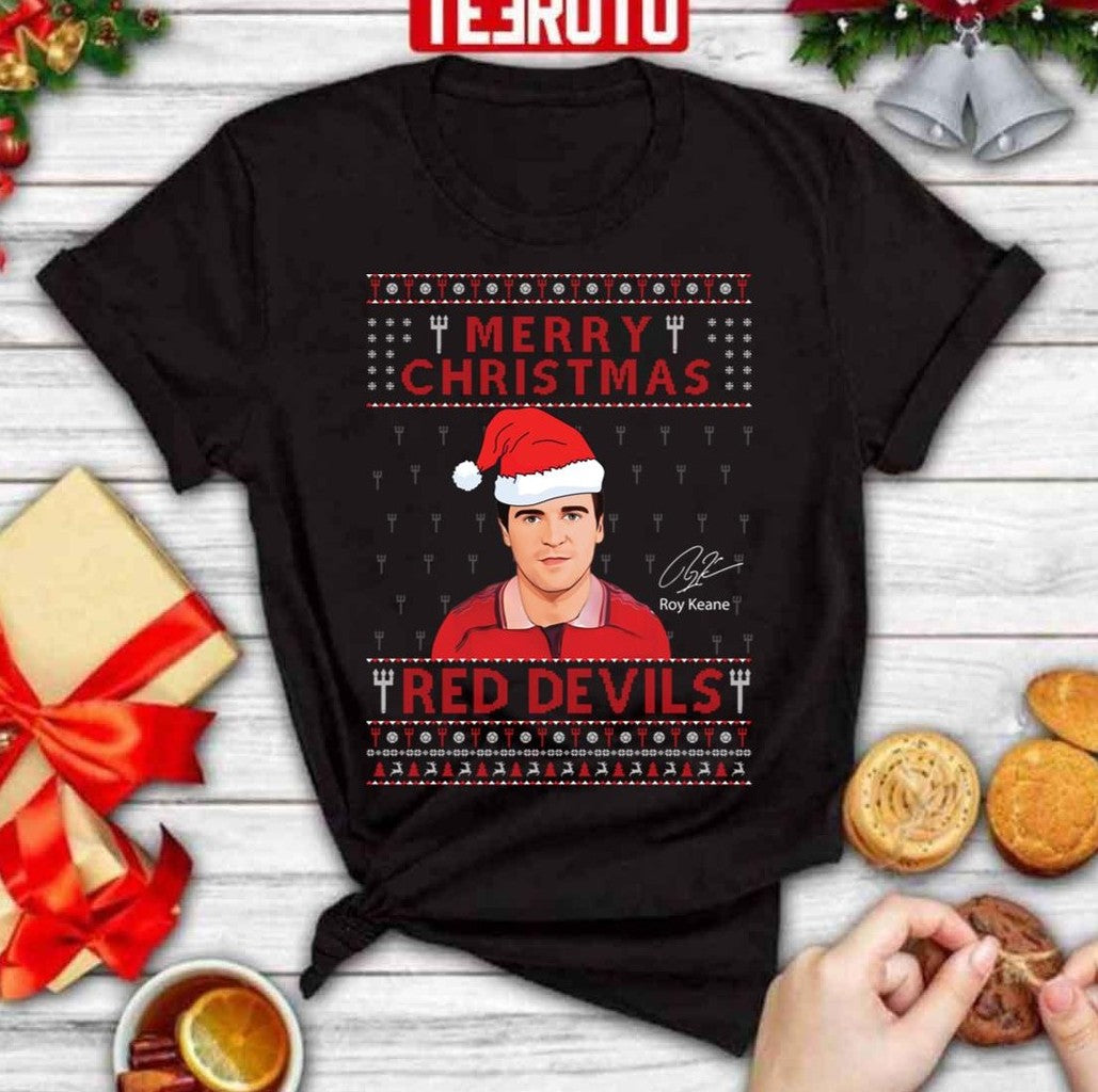 Roy Keane Manchester United Merry Christmas Red Devil Unisex Sweatshirt