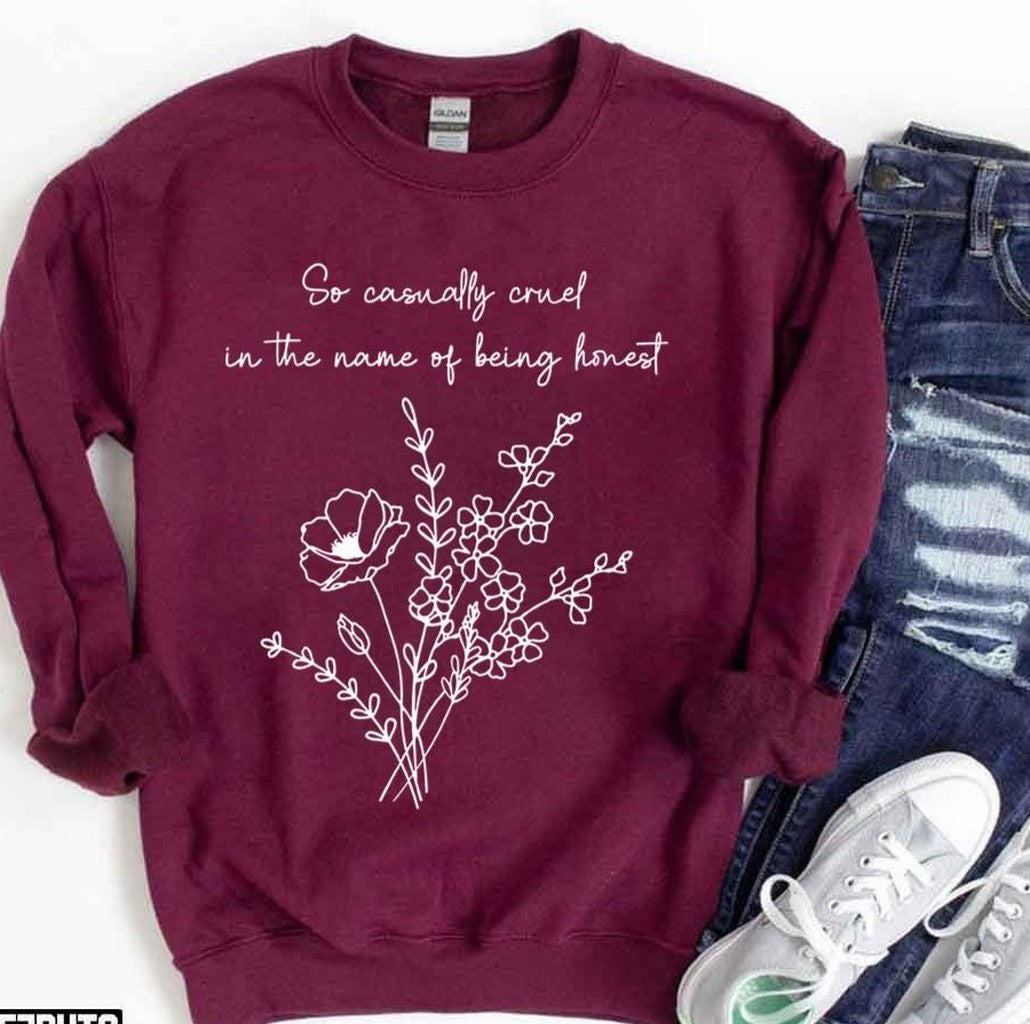 So Casually Cruel In The Name Of Being Honest Taylor Swift Red Unisex Sweatshirt