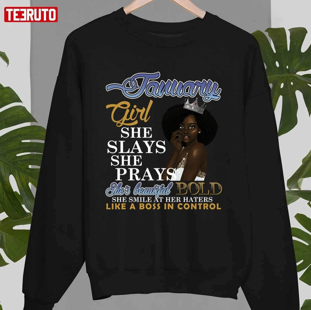 Birthday In January Girl Queen T-Shirt
