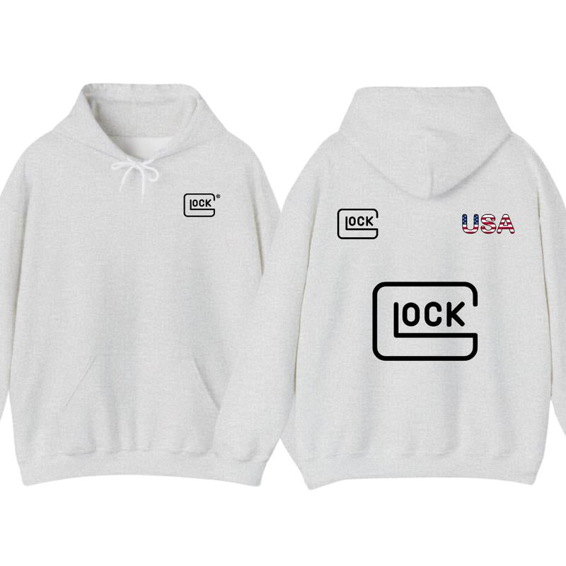 Glock Hoodie with USA Flag Design for Men, Classic Fit - Classic