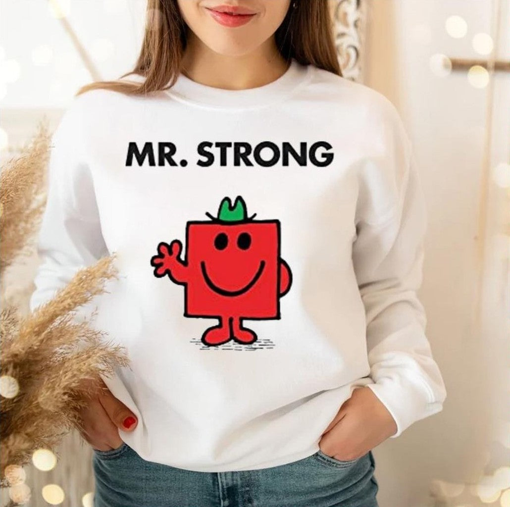 Mr Strong Red Square Little Miss Unisex Sweatshirt