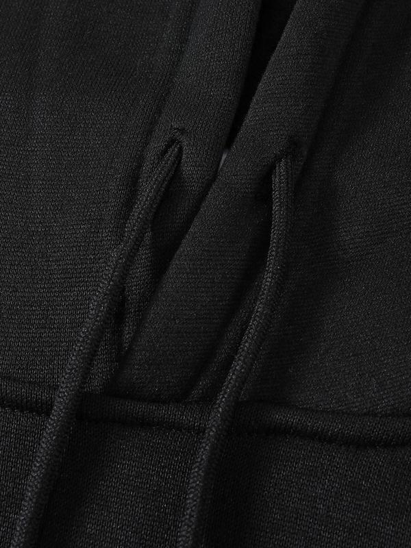 Essentials Hoodie with Slogan Print for Men, Drop Shoulder Design with Drawstring Pockets, Regular Fit, Spring & Fall Fashion WearÂ