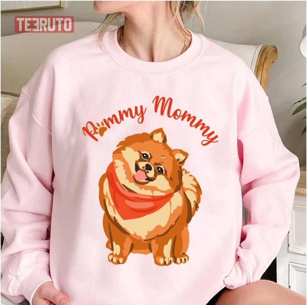Pommy Mommy Fluffy Red Pomeranian Dog Unisex Sweatshirt