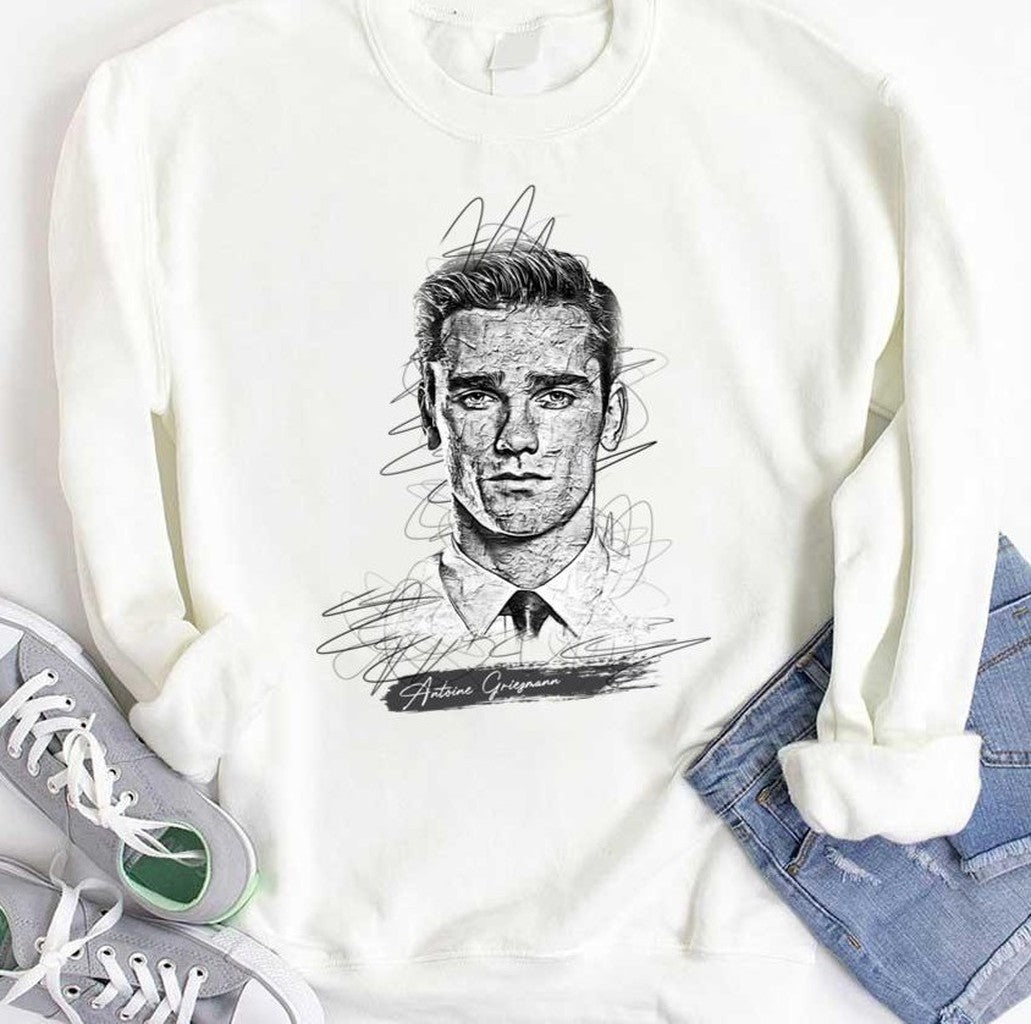 Antoine Griezmann Abstract Sketch Art Football Unisex Hoodie