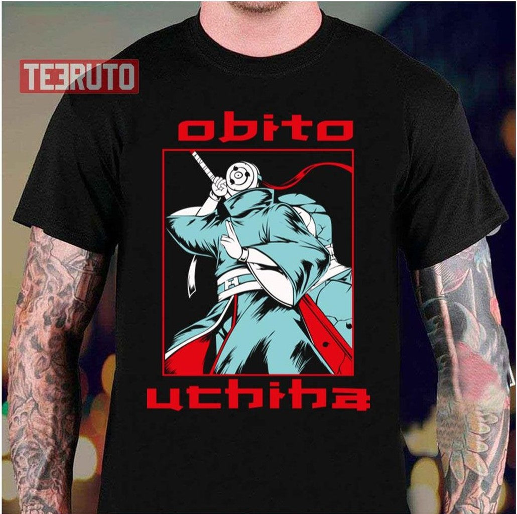 Obito Uchiha Red Text Art Naruto Shippuden Unisex T-Shirt