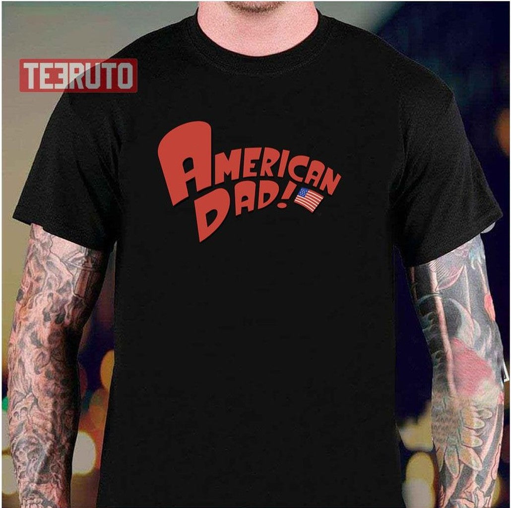 Red Text American Dad Logo Unisex T-Shirt