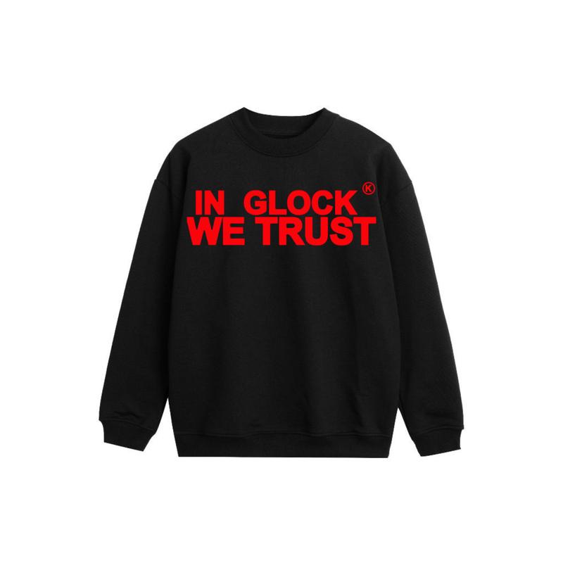 IN GLOCK WE TRUST 2 side Hoodie,Design color Red, Hoodie For Men, Menswear Top , GIft For Men,Full color,Hoodie & sweaters