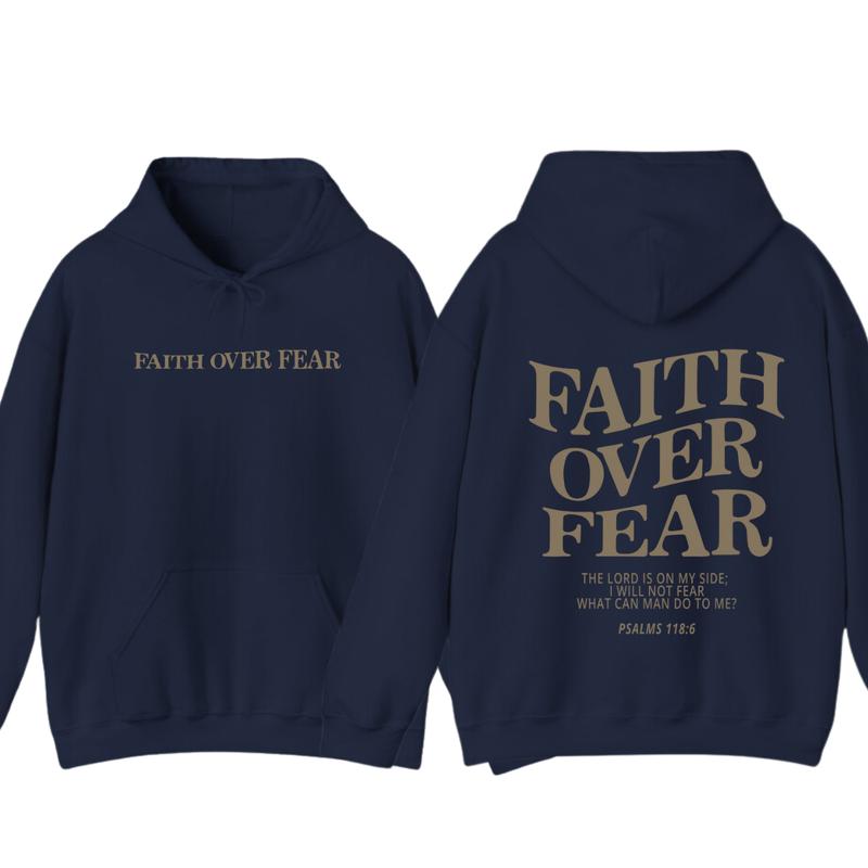 Faith over fear christian hoodie ,Christian Jesus trendy Verse and T-shirt Hoodie