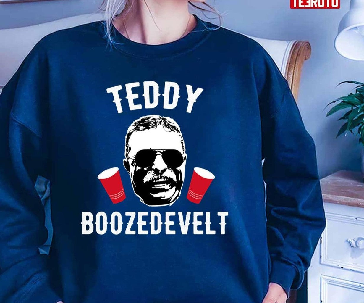 Teddy Boozedevelt Funny Red White Blue 4th Of July Unisex T-Shirt