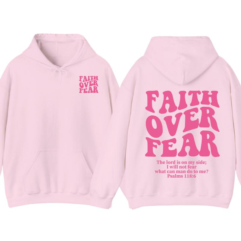 Faith Over Fear Christian Hoodie Bible Verse, Jesus Hoodie, Church hoodie, unisex