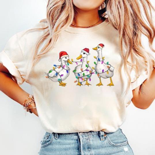Silly Goose Christmas Sweatshirt, Silly Goose University Christmas Sweater, Thanksgiving 2024 Shirt, Funny Christmas Duck Shirt, Christmas Lights, Chr