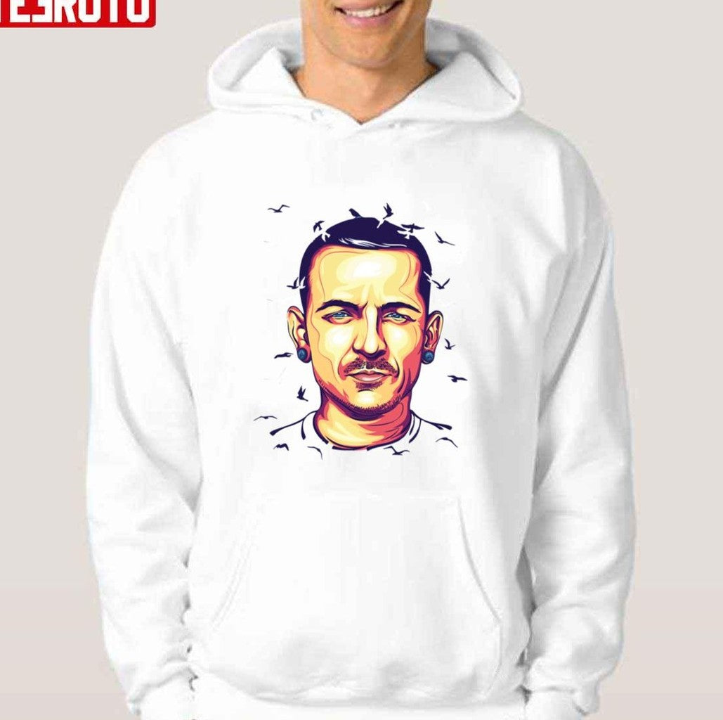 Rock Singer Linkin Park Chester Bennington Vector Art Unisex Hoodie