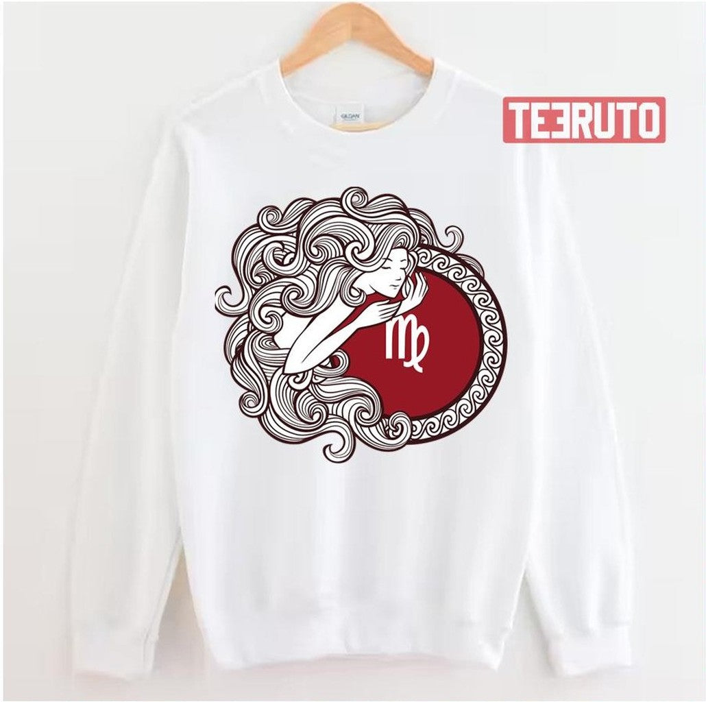 Red Virgo Astrology Maiden Zodiac Shirt Unisex Sweatshirt