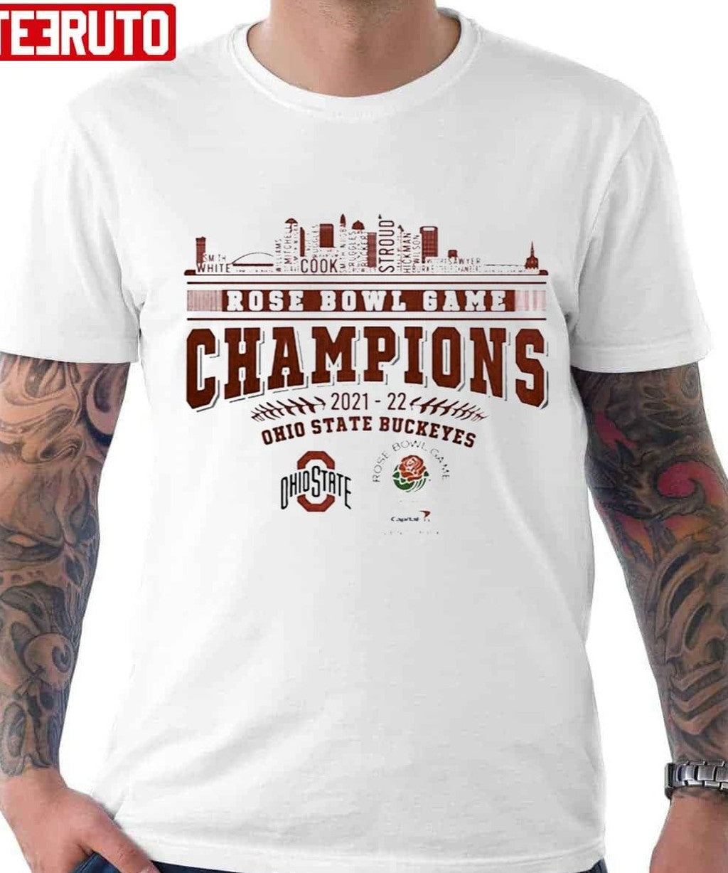 Ohio State Buckeyes 2022 Rose Bowl Game Champions 2021 2022 Matchup Ohio City Unisex T-Shirt