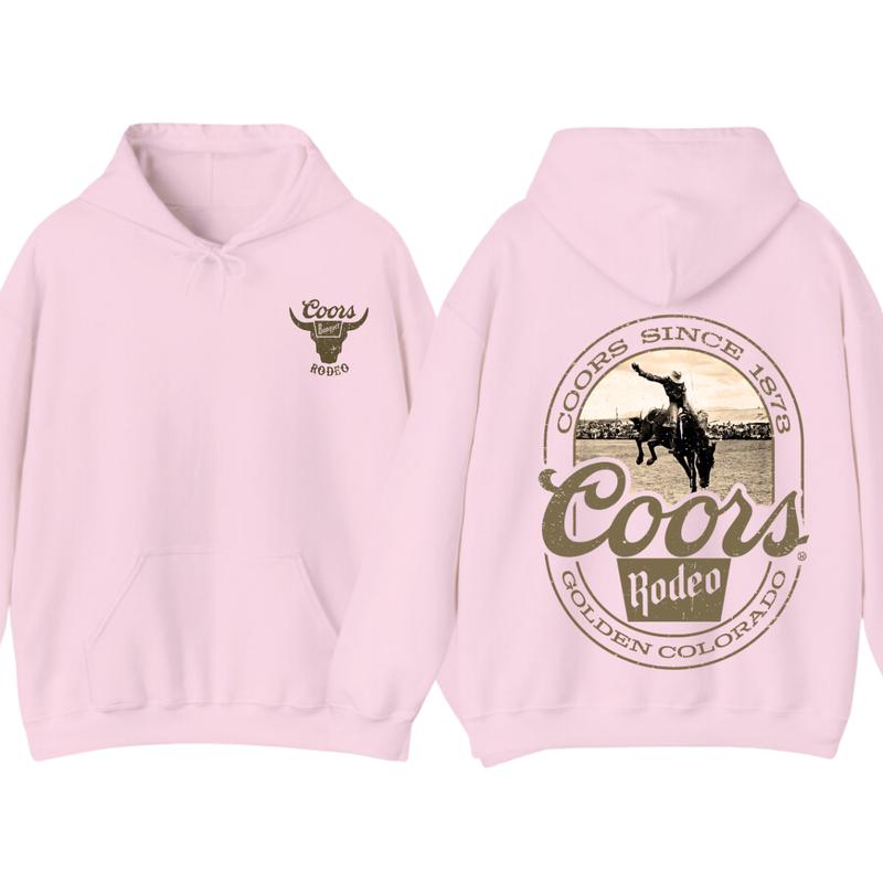 Coors Banquet Hoodie - Classic and Rugged Design Featuring Retro Coors Logo with Western Cowboy, Comfortable Black Unisex Hoodie for Everyday Wear Men
