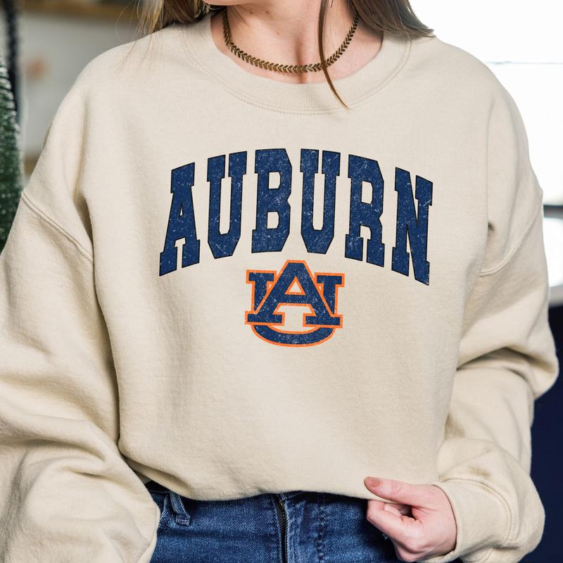 Auburn Tigers Vintage Football NCAA Trendy Sweatshirt, Auburn University Unisex Football NCAA Shirt, Gift For Men, Gift For Girls, Crewneck, Cotton, S