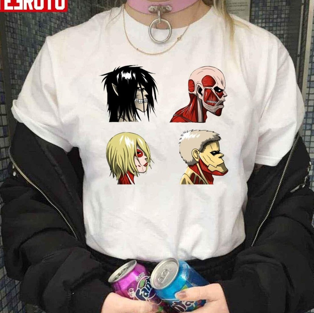 Anime Attack On Titan Characters Gorillaz Inspired Unisex T-Shirt