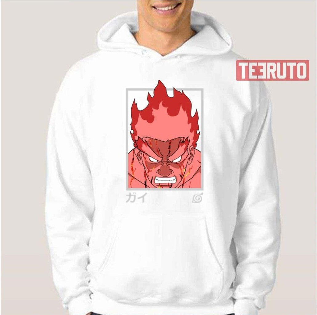 Angry Might Guy Red Naruto Shippuden Unisex Hoodie