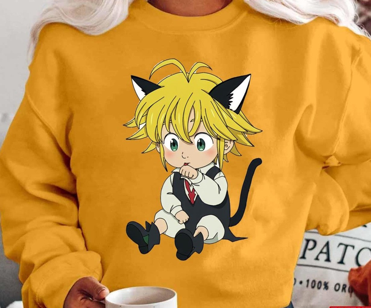 Sitting Cat Meliodas Chibi Seven Deadly Sins Unisex T-Shirt