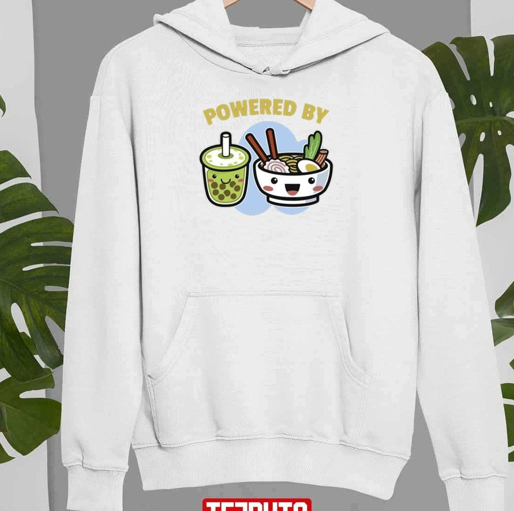 Powered By Bubble Tea Ramen Drink Lover Cute Kawaii Japanese Unisex T-Shirt