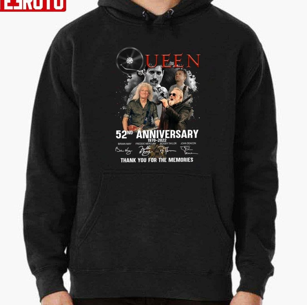 Queen Band Members 52nd Anniversary 1970-2022 Signatures Unisex T-Shirt