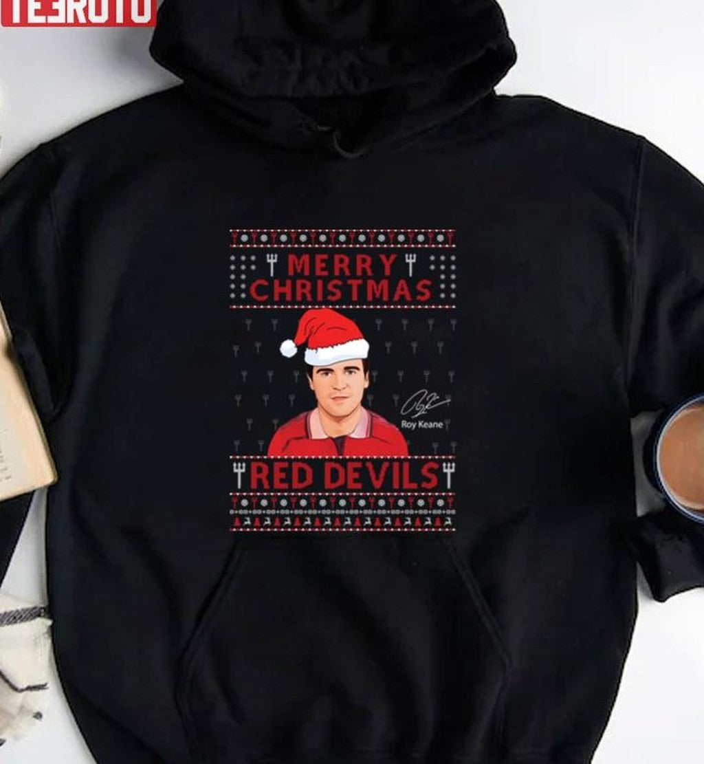 Roy Keane Manchester United Merry Christmas Red Devil Unisex Sweatshirt