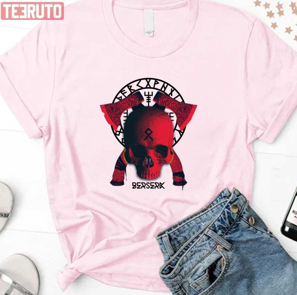 Nordic Skull Red Viking Berserker Unisex Sweatshirt