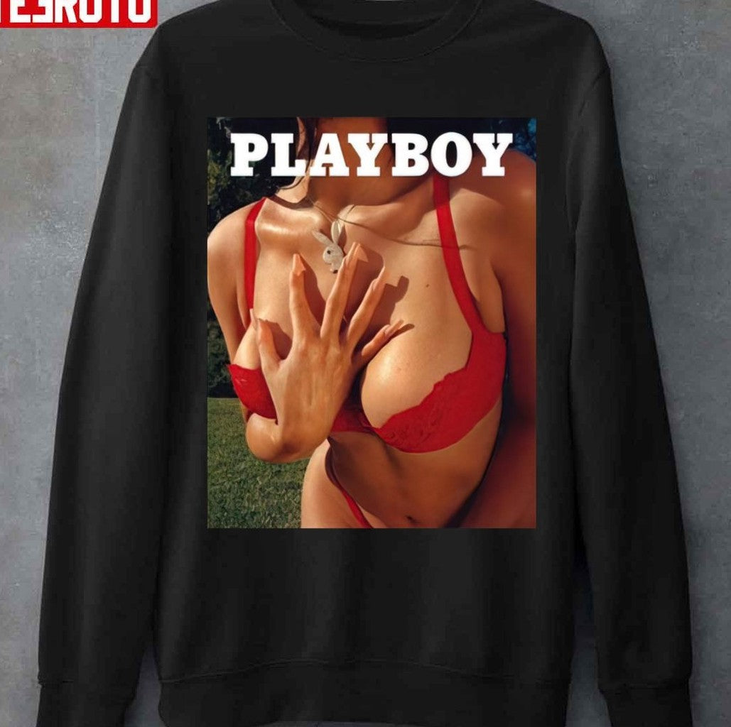 Playboy Inspired Sexy Red Bra Unisex T-Shirt