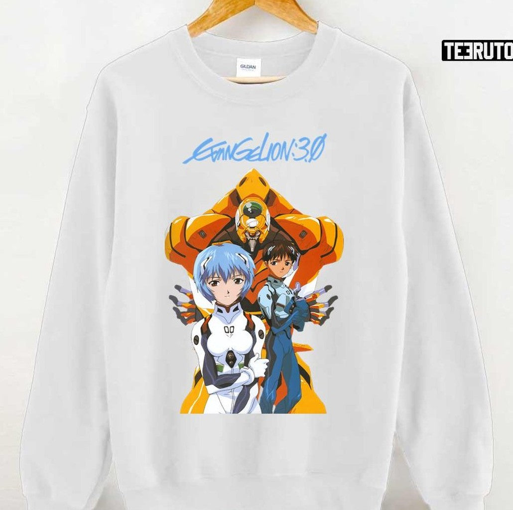 Anime Evangelion 3.0 1.0 Thrice Upon A Time Rei & Shinji Unisex Hoodie