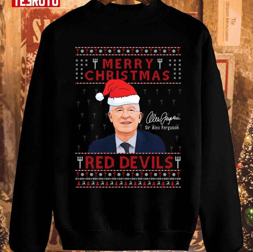 Sir Alex Ferguson Manchester United Merry Christmas Red Evil Unisex Sweatshirt
