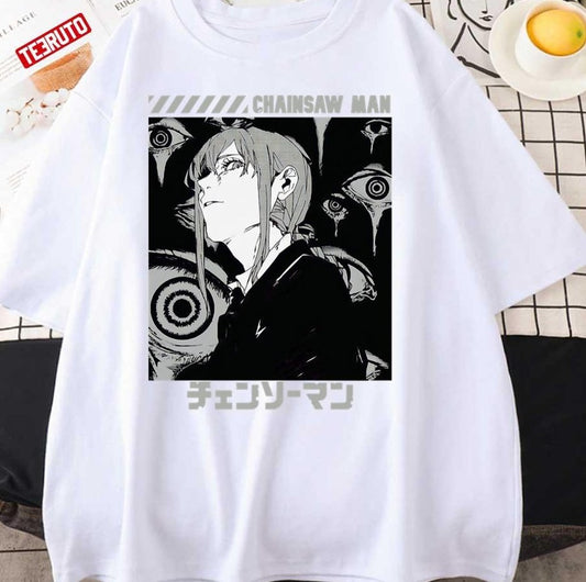 Black Design Makima Red Chainsaw Man Unisex T-Shirt
